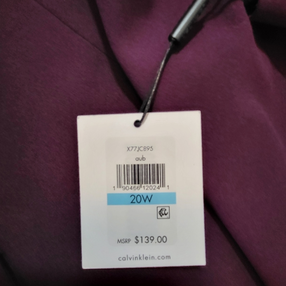 CALVIN KLEIN Collection Purple One Button Scuba Jacket - Plus Size 20W - Picture 7 of 7
